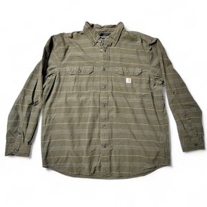Carhartt Loose Fit Mens Shirt XL Button Down Striped Long Sleeve Outdoors Casual
